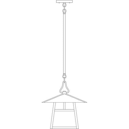Arroyo Craftsman 12" Carmel Stem Hung Pendant Without Overlay (Empty), Black, Cream Glass CSH-12ECR-BK